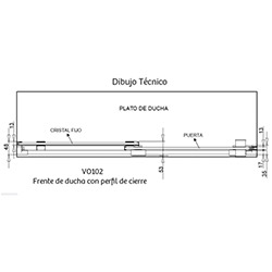 Volare Frente de Ducha Fijo + Puerta Corredera + Fijo de 20 cm Transparente - Imagen 2