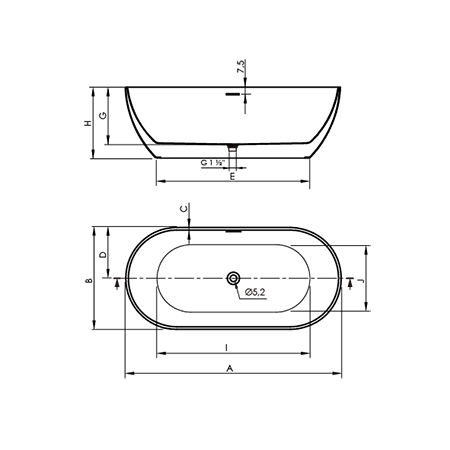 Bañera Exenta Trento Blanco Brillo 150 cm - Imagen 4